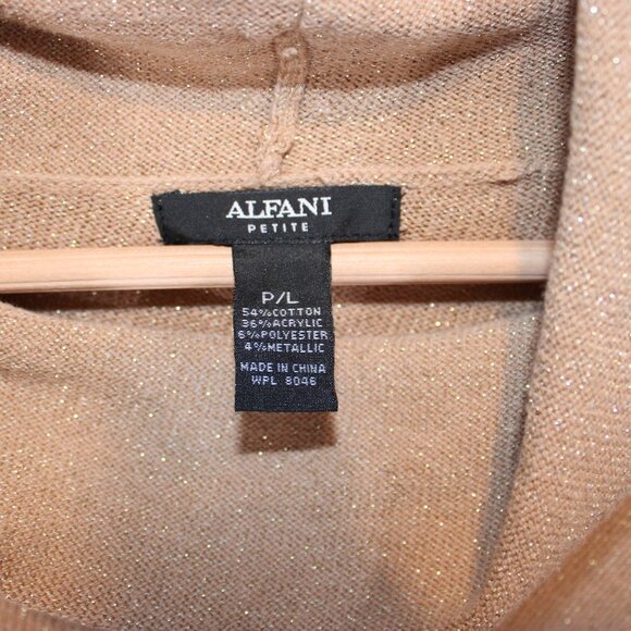 Alfani Asymmetrical Gold & Black Sweater Size L Petite - Picture 3 of 6